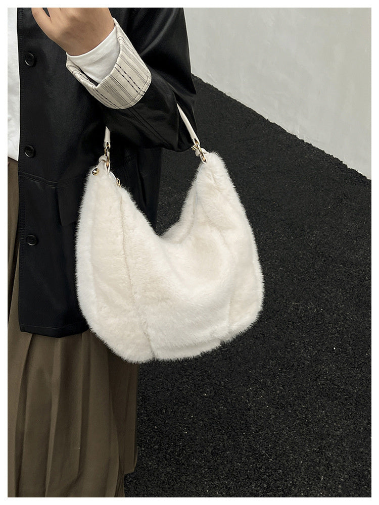 Sac à main en fausse fourrure douce