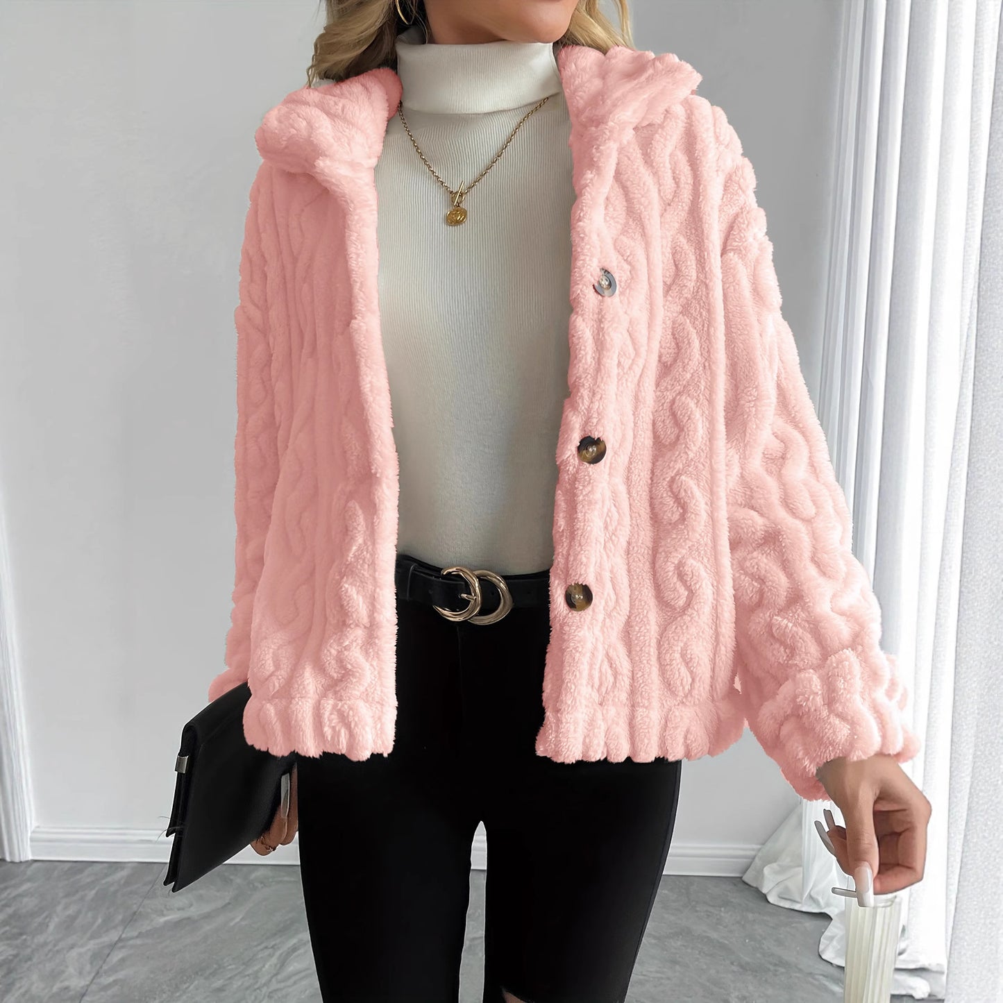 Manteau court tricot
