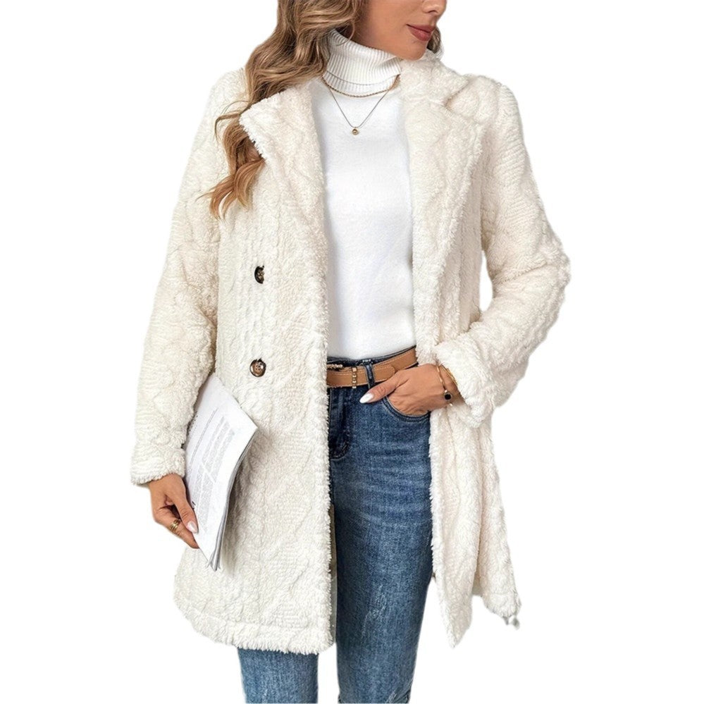 Manteau chaud en fausse fourrure