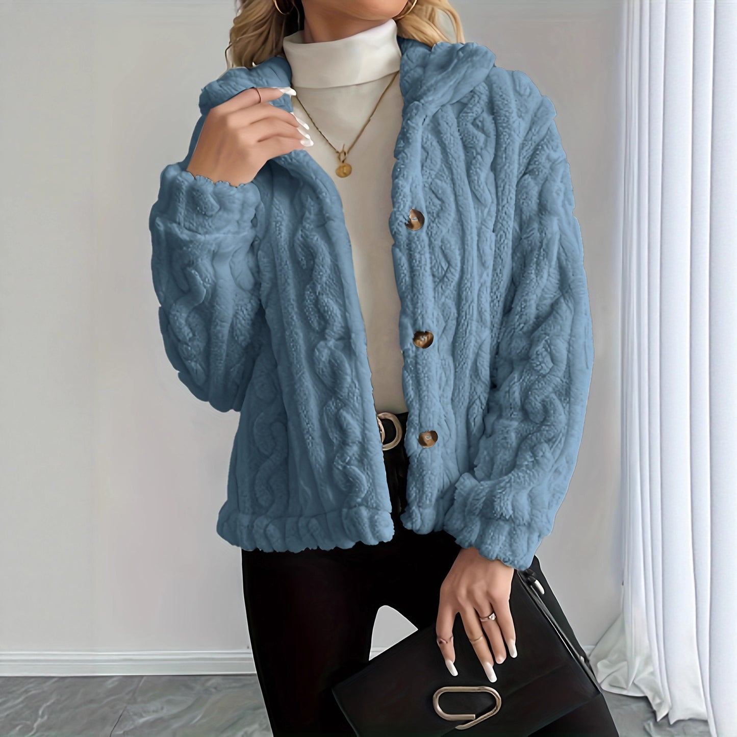 Manteau court tricot