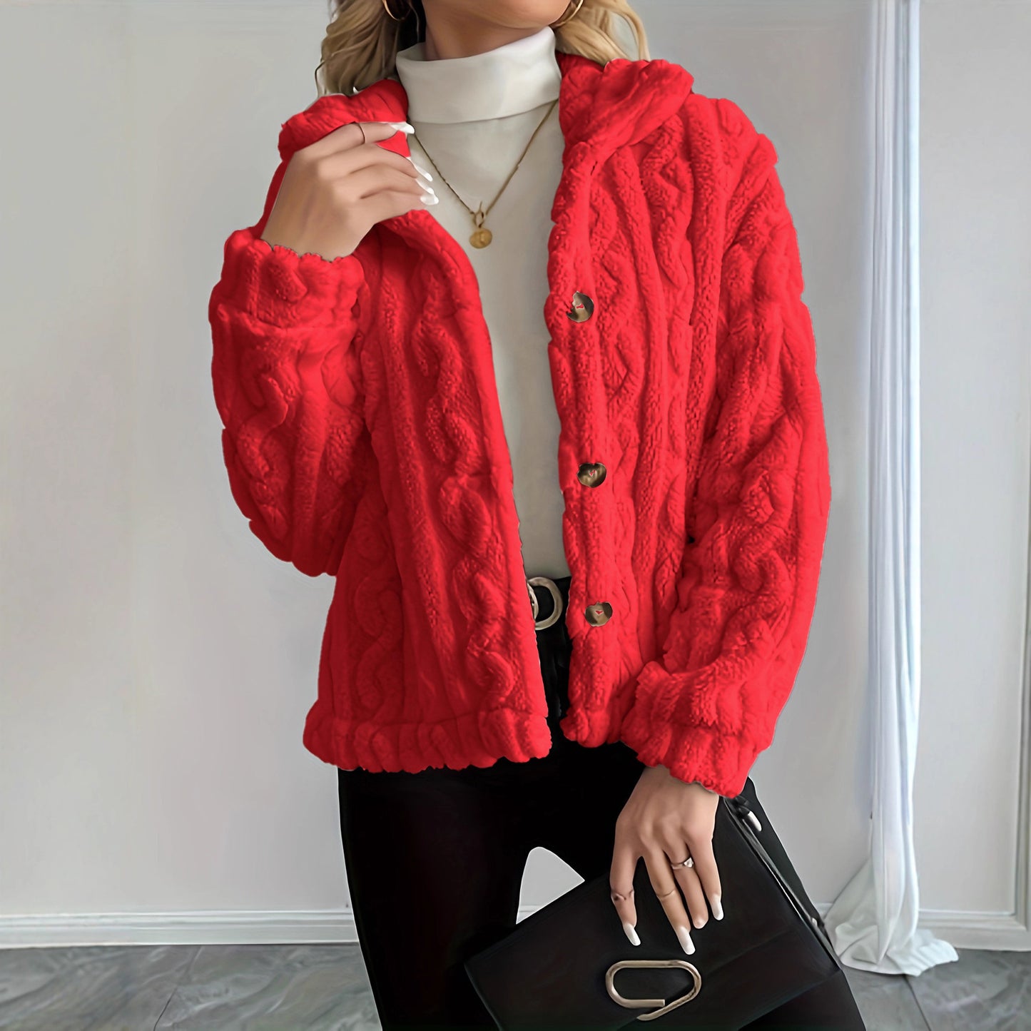 Manteau court tricot