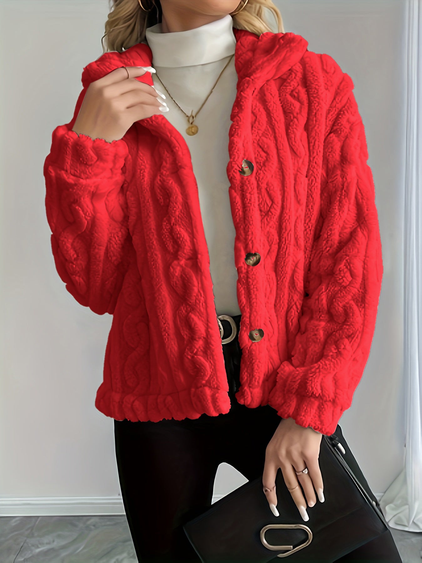 Manteau court tricot