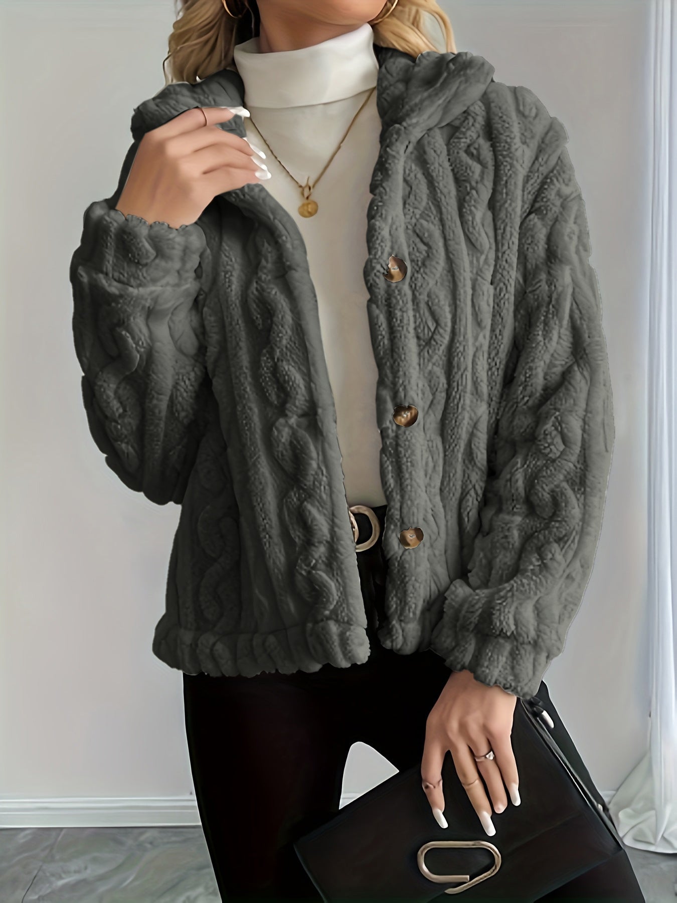 Manteau court tricot