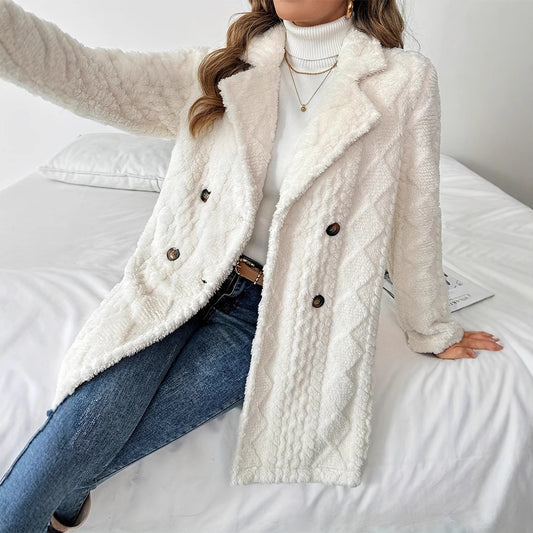 Manteau chaud en fausse fourrure