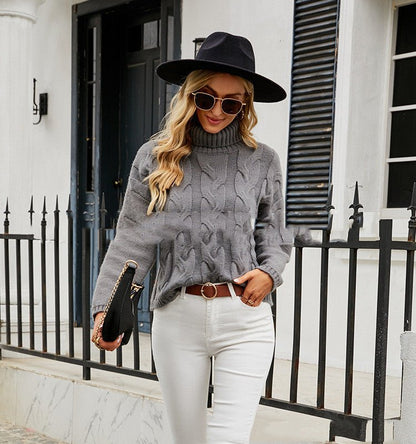 Pull Col Roulé Chaud En Coton - My Store