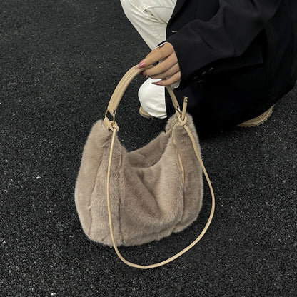 Sac à main en fausse fourrure douce - My Store